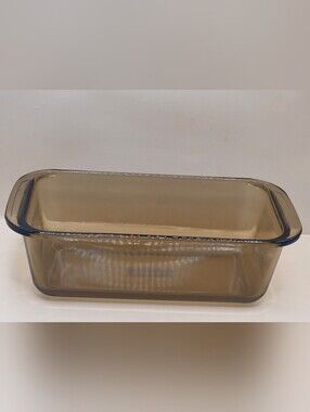 Vintage Pyrex 213 Fireside Amber Brown Glass Loaf Pan Bread Baking Dish 1.5L